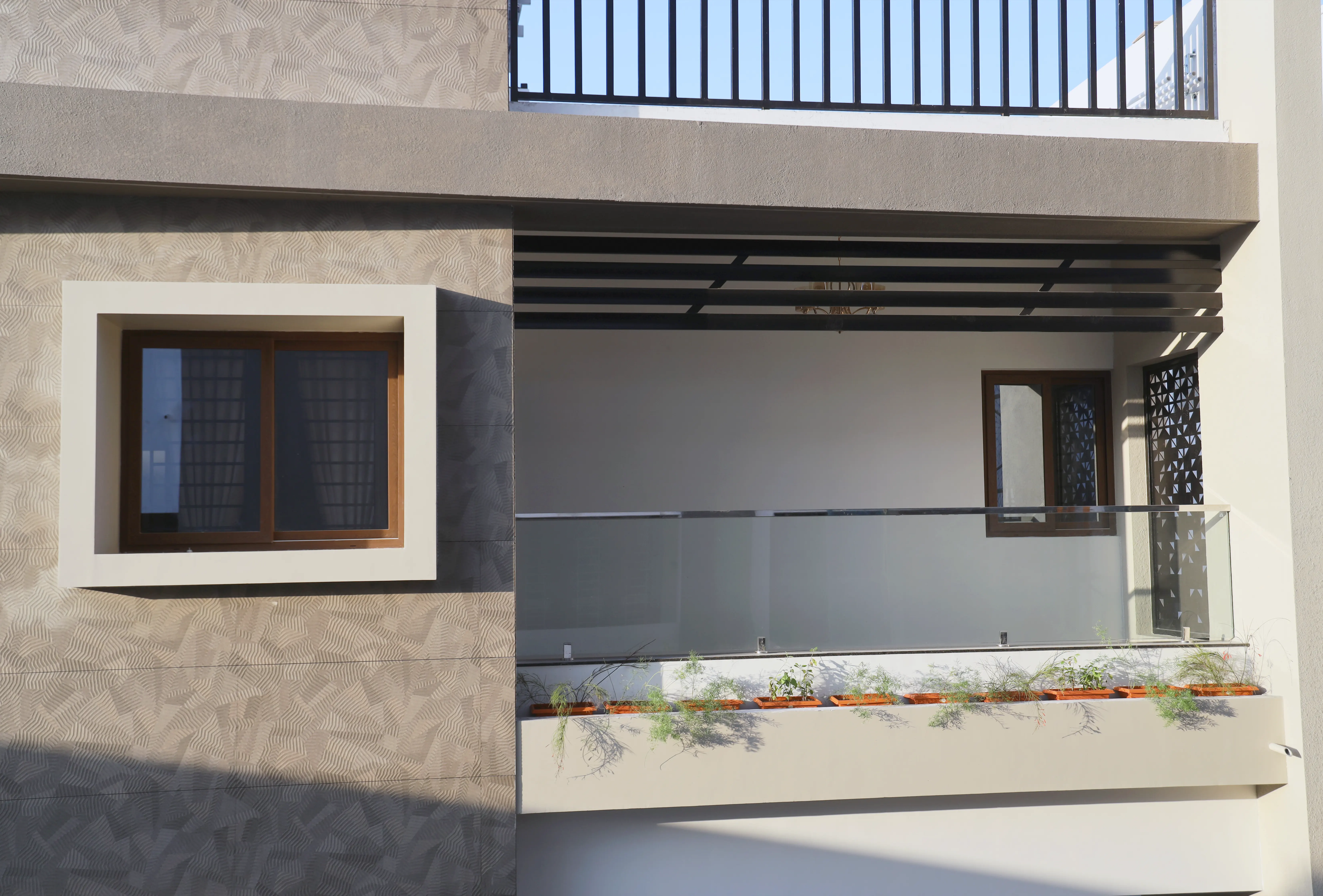 Private balcony with open view at The Address